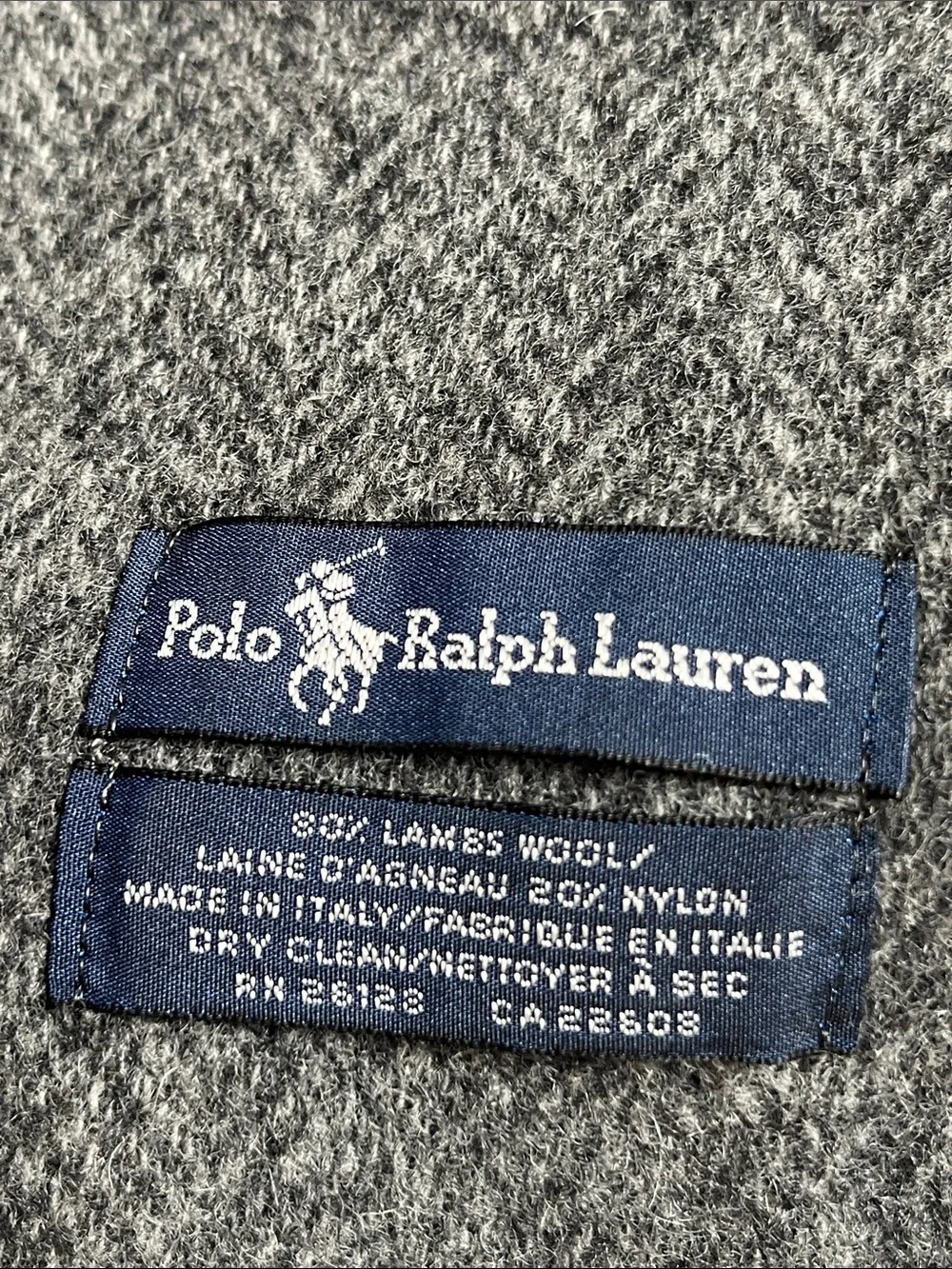 Ralph Lauren Gray and Brown Plaid Wool Scarf